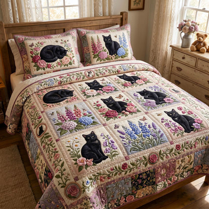 Black Whiskers 3-Piece Quilted Bedding Set GFTOMA12351