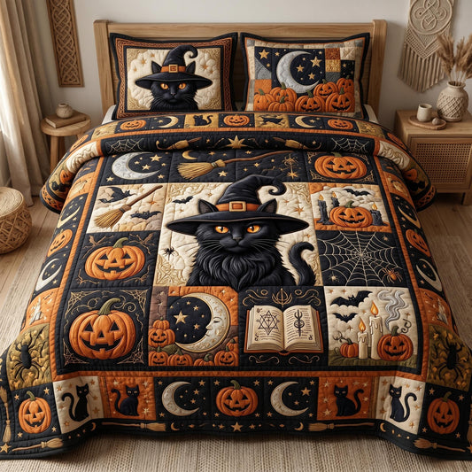Pumpkin Magic 3-Piece Quilted Bedding Set GFTOMA12352