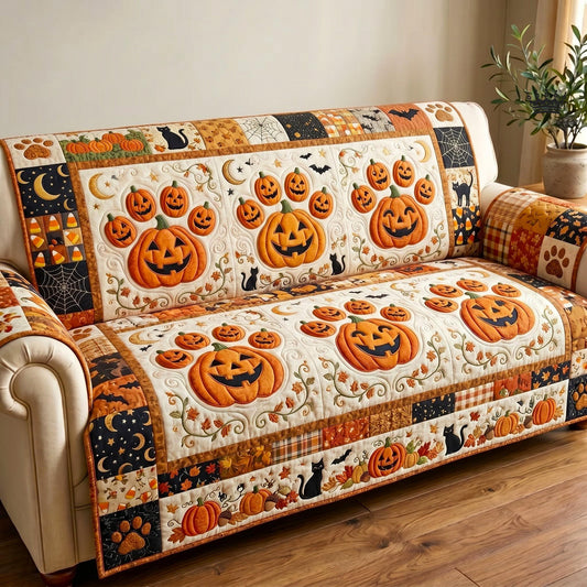 Pumpkin Harvest Quilted Sofa Cover GFTOMA12353