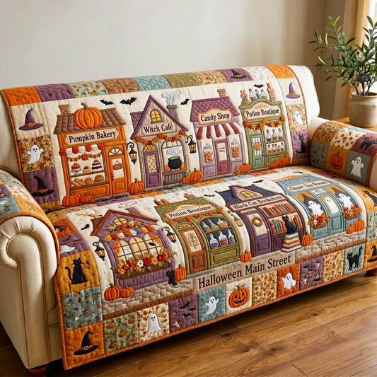 Pumpkin Patch Quilted Sofa Cover GFTOMA12355