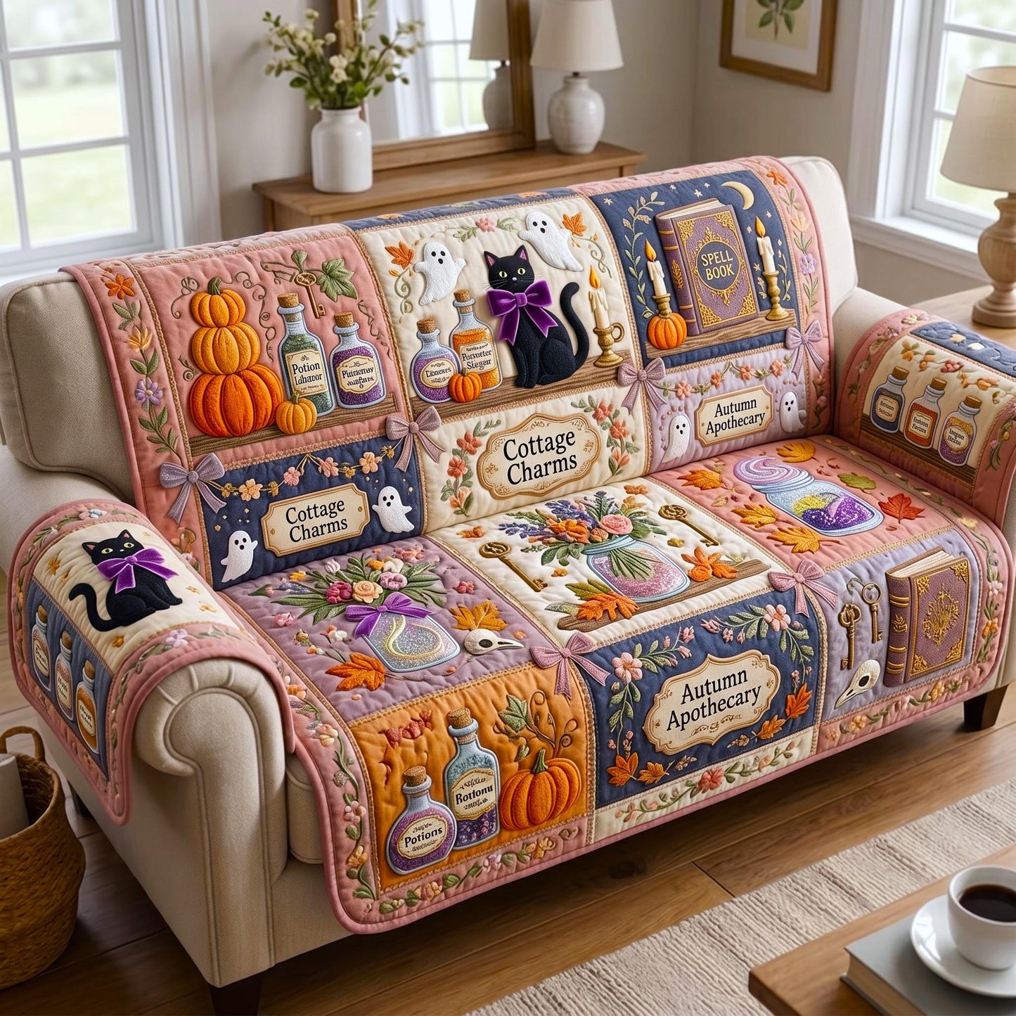 Pumpkin Season Quilted Sofa Cover GFTOMA12358