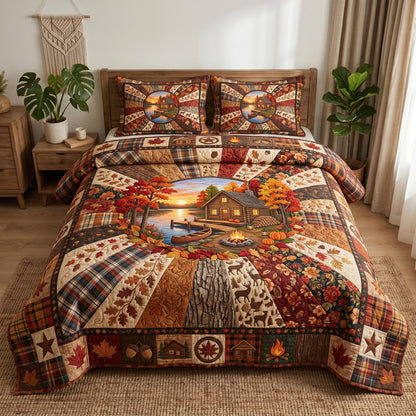 Lakeside Autumn 3-Piece Quilted Bedding Set GFTOMA12390