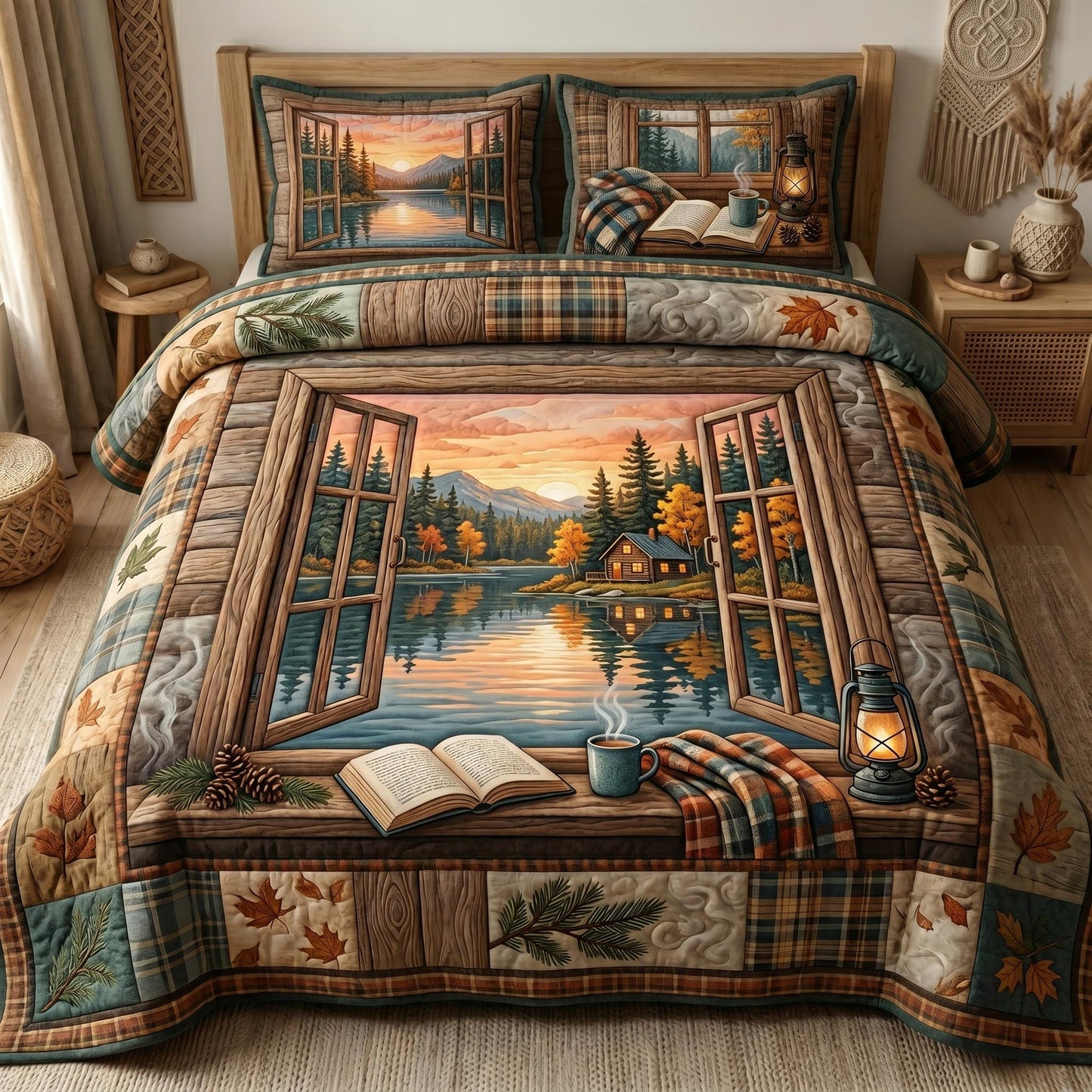 Autumn Cabin 3-Piece Quilted Bedding Set GFTOMA12392
