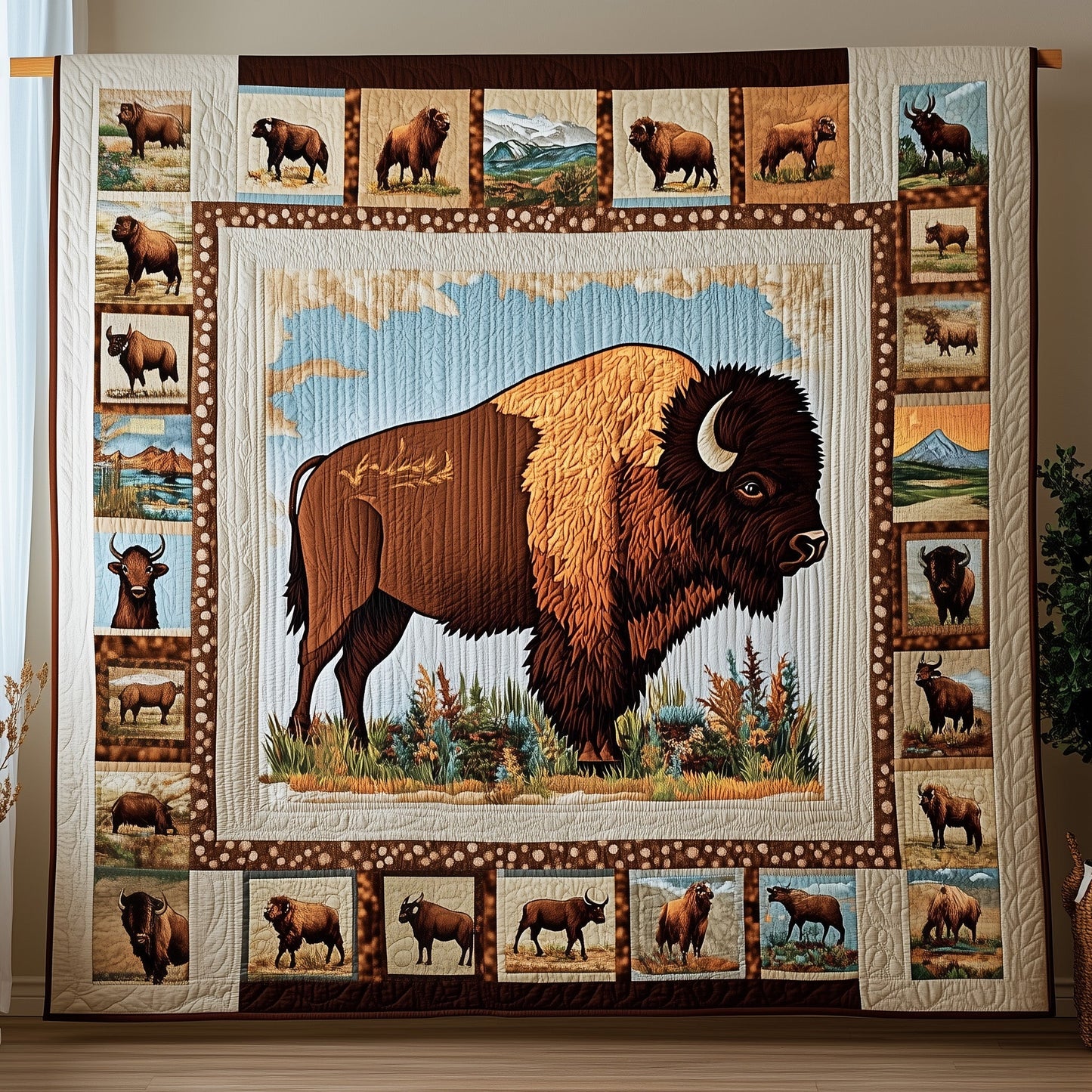 Wild Bison Quilted Blanket GFTOMA123