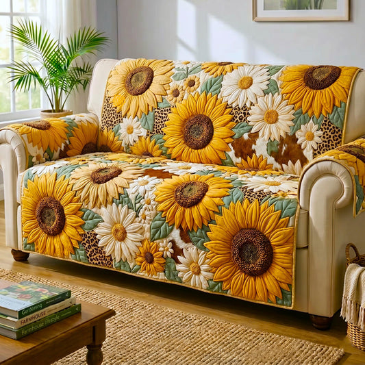 Sunflower Safari Quilted Sofa Cover GFTOMA12431