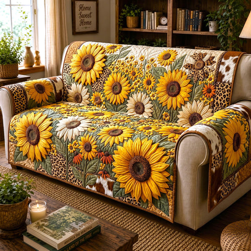 Sunflower Safari Quilted Sofa Cover GFTOMA12432