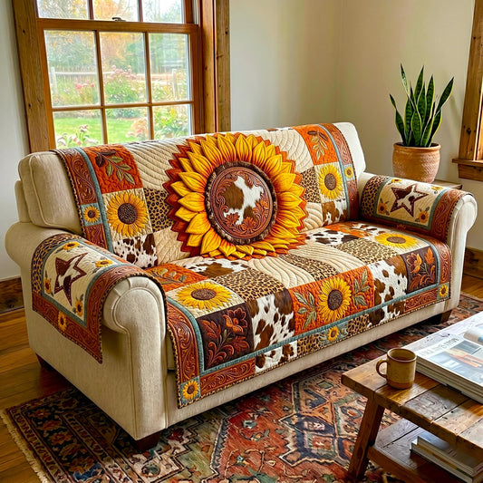 Sunflower Bliss Quilted Sofa Cover GFTOMA12433