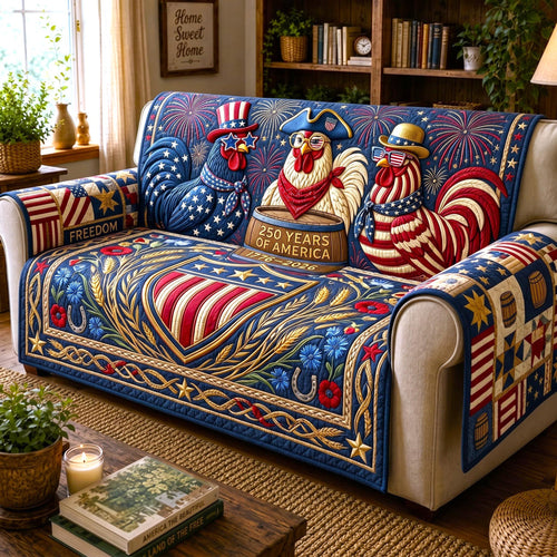 Liberty Rooster Quilted Sofa Cover GFTOMA12439
