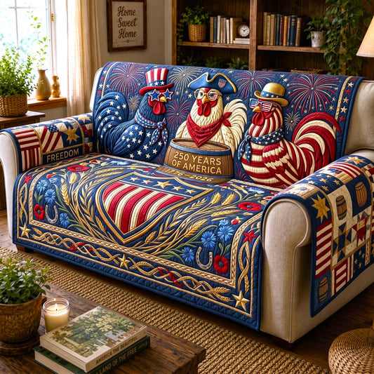 Liberty Rooster Quilted Sofa Cover GFTOMA12439