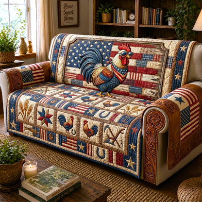 American Rooster Quilted Sofa Cover GFTOMA12440