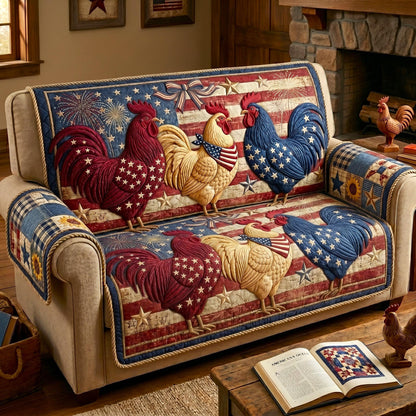Barnyard Freedom Quilted Sofa Cover GFTOMA12442