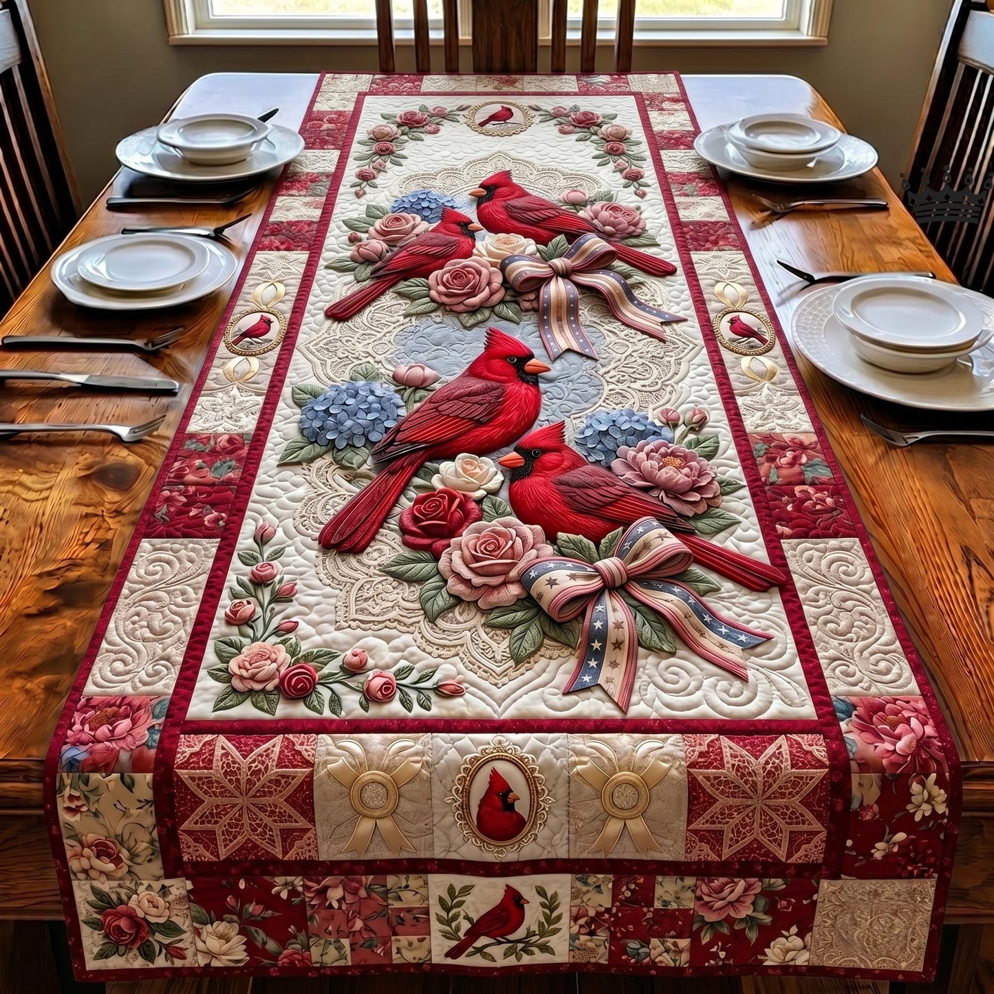 Freedom Cardinal Quilted Table Runner GFTOMA12444