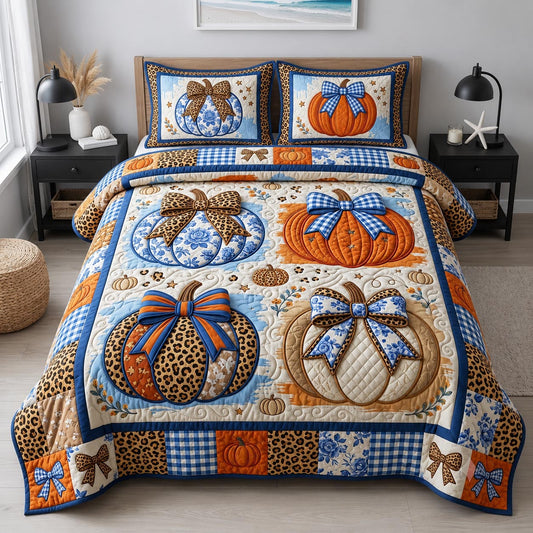 Leopard Autumn 3-Piece Quilted Bedding Set GFTOMA12470