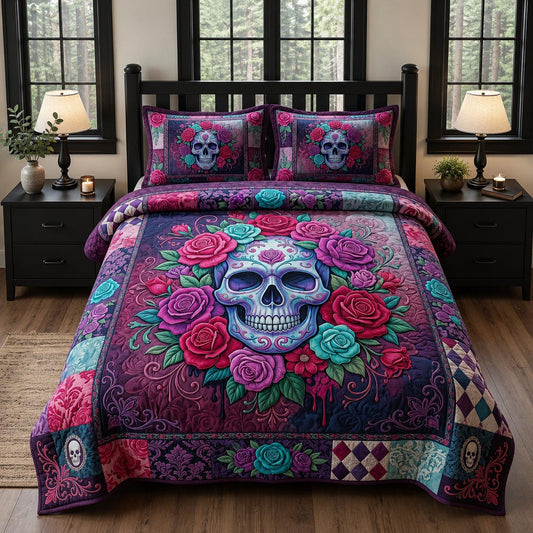 Skull Spirit 3-Piece Quilted Bedding Set GFTOMA12480
