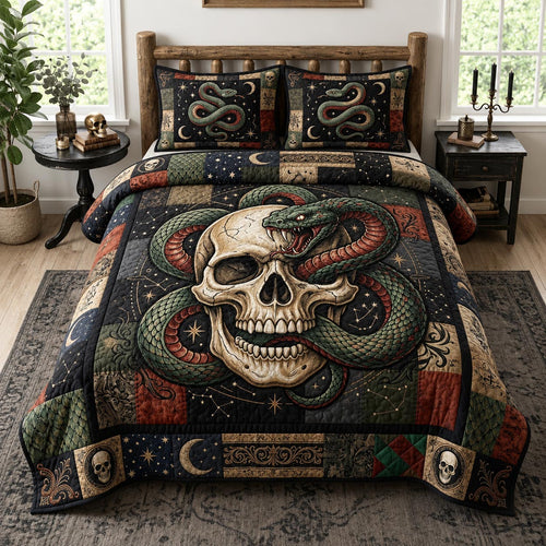 Wild Skull 3-Piece Quilted Bedding Set GFTOMA12482