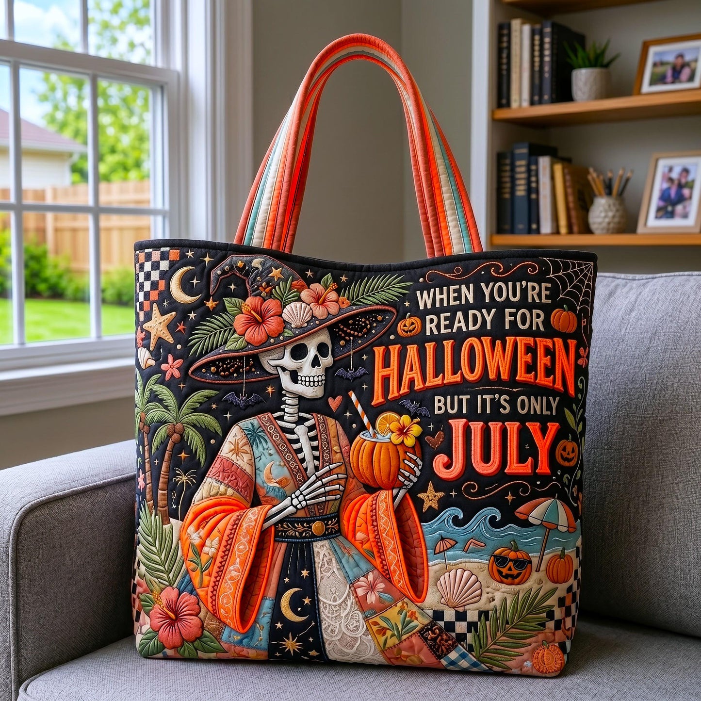 Summerween Vibes Quilted Tote Bag GFTOMA12491