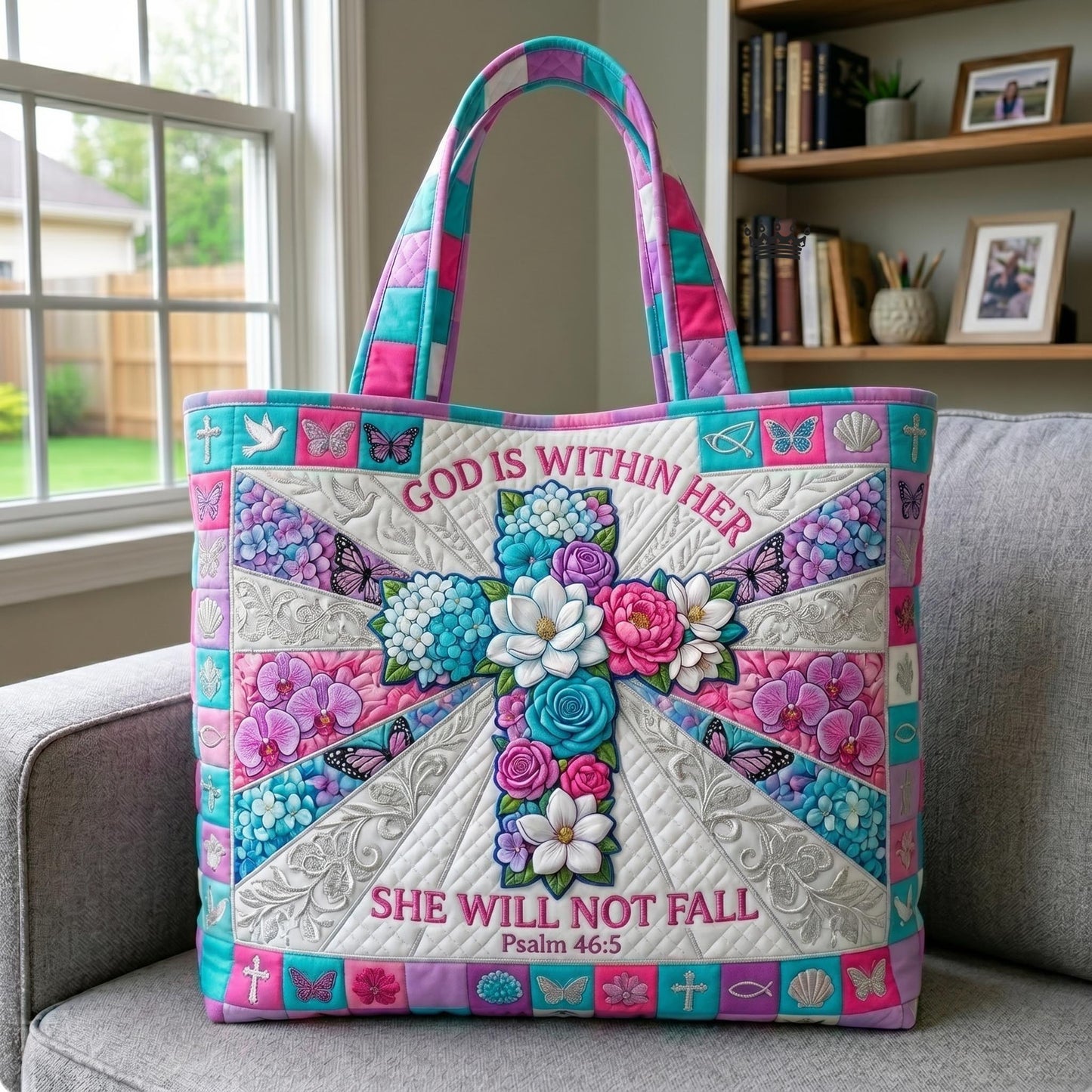 Floral Bible Quilted Tote Bag GFTOMA12497