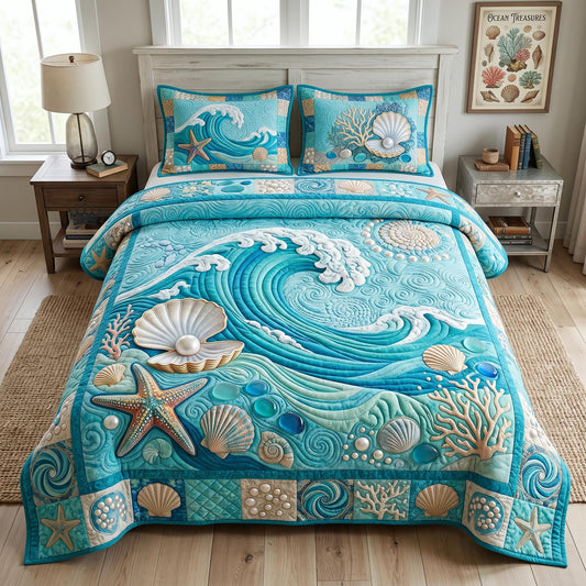 Sea Escape 3-Piece Quilted Bedding Set GFTOMA12551