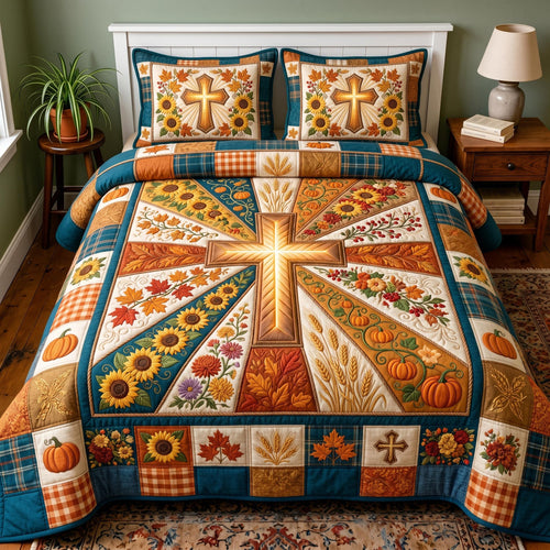 Autumn Faith 3-Piece Quilted Bedding Set GFTOMA12557