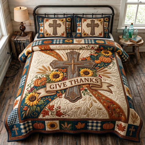 Harvest Faith 3-Piece Quilted Bedding Set GFTOMA12558