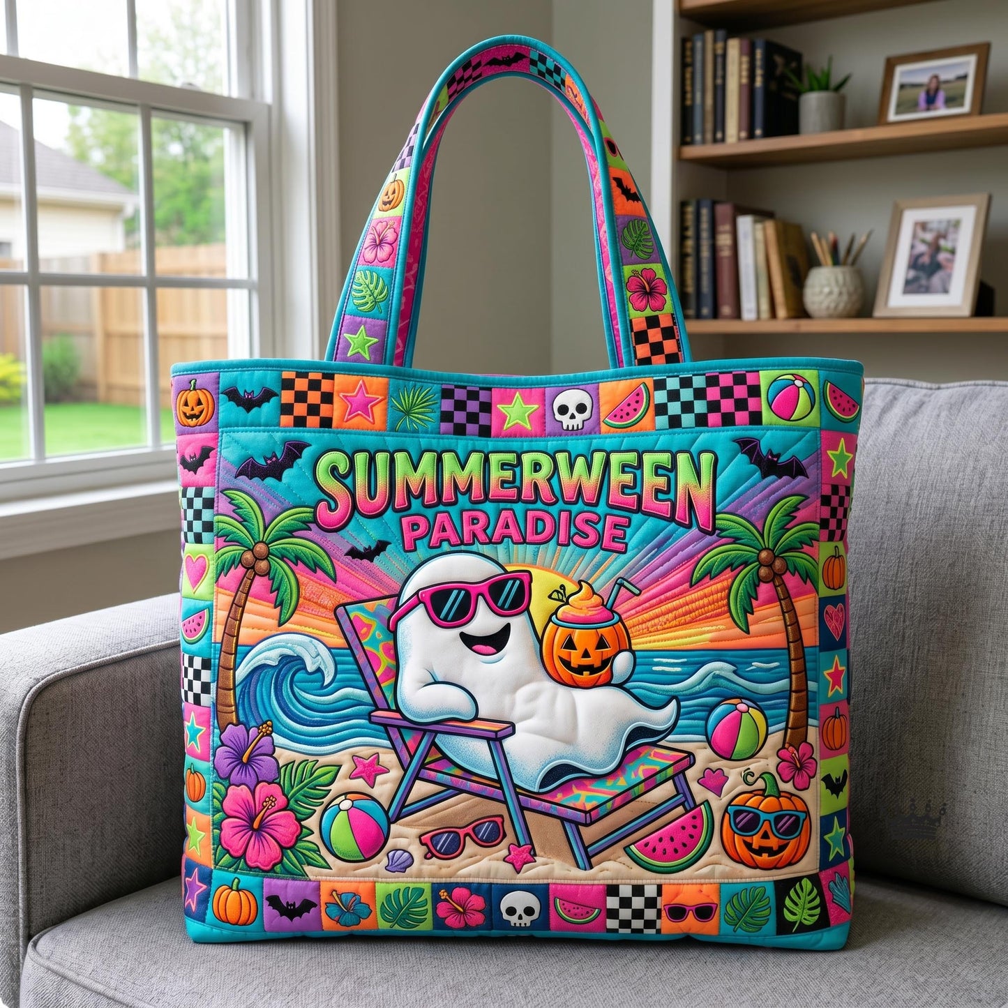 Tropical Haunt Quilted Tote Bag GFTOMA12565