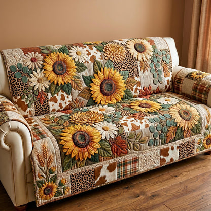 Golden Bloom Quilted Sofa Cover GFTOMA12602