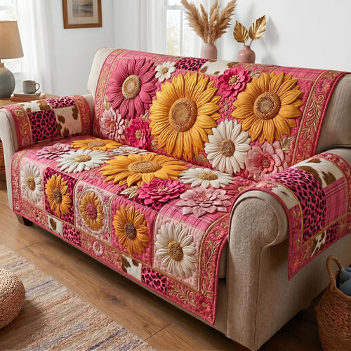Sunflower Dreams Quilted Sofa Cover GFTOMA12603