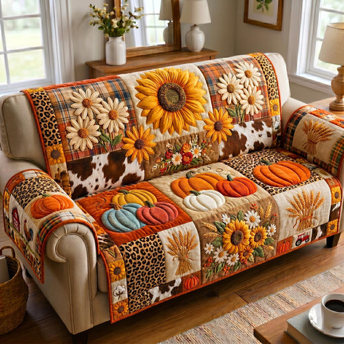 Sunflower Fields Quilted Sofa Cover GFTOMA12604