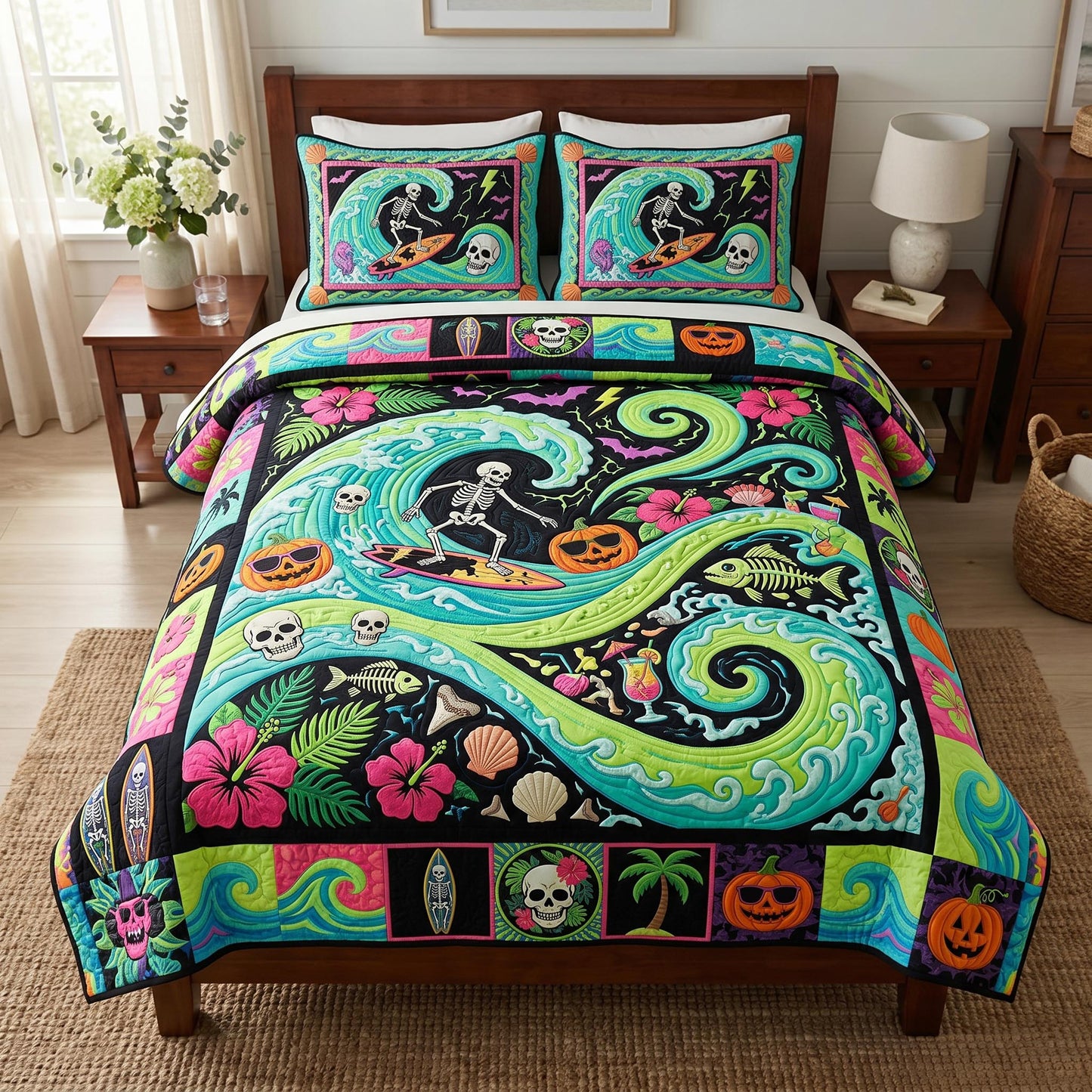 Tropical Haunt 3-Piece Quilted Bedding Set GFTOMA12653