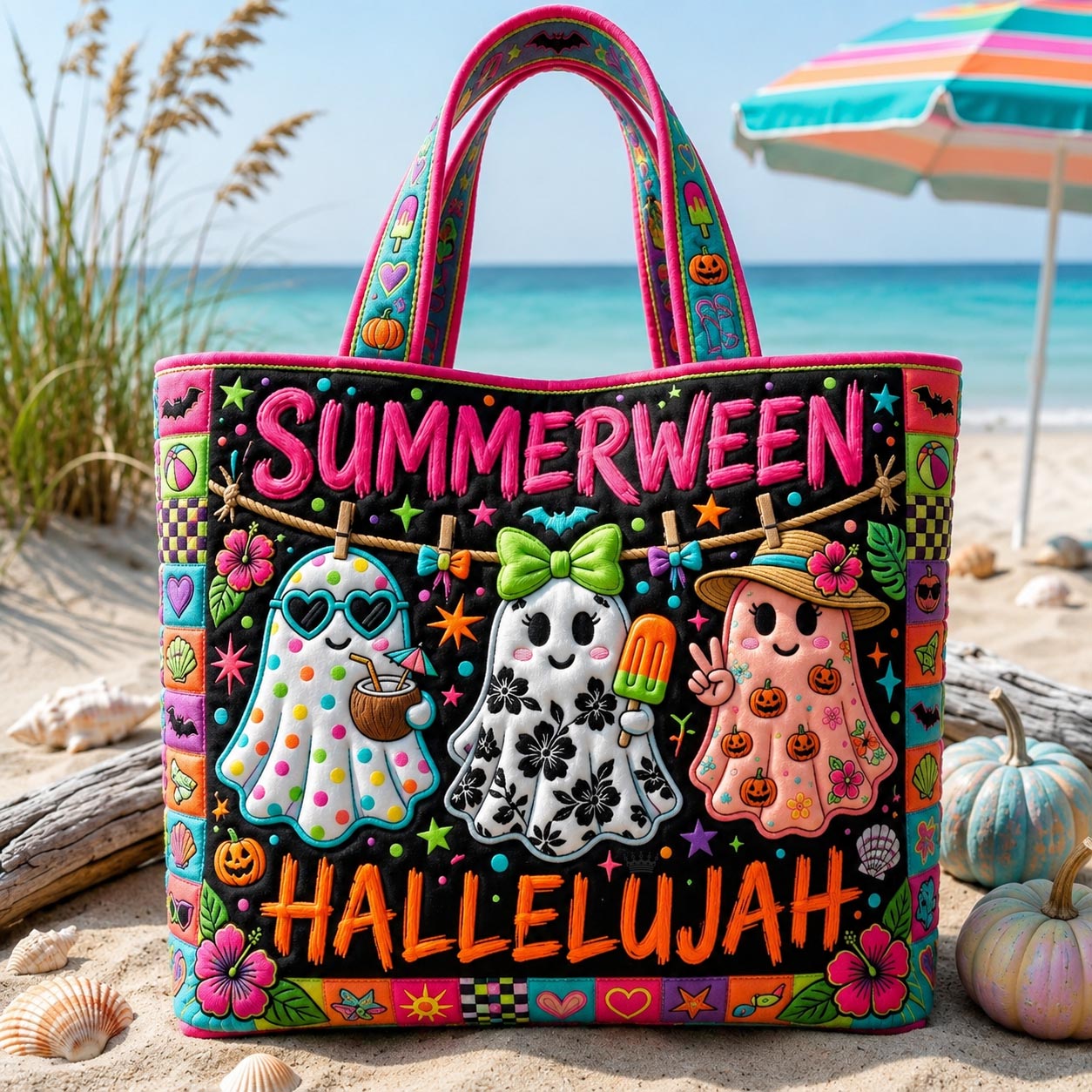 Tropical Haunt Quilted Tote Bag GFTOMA12665