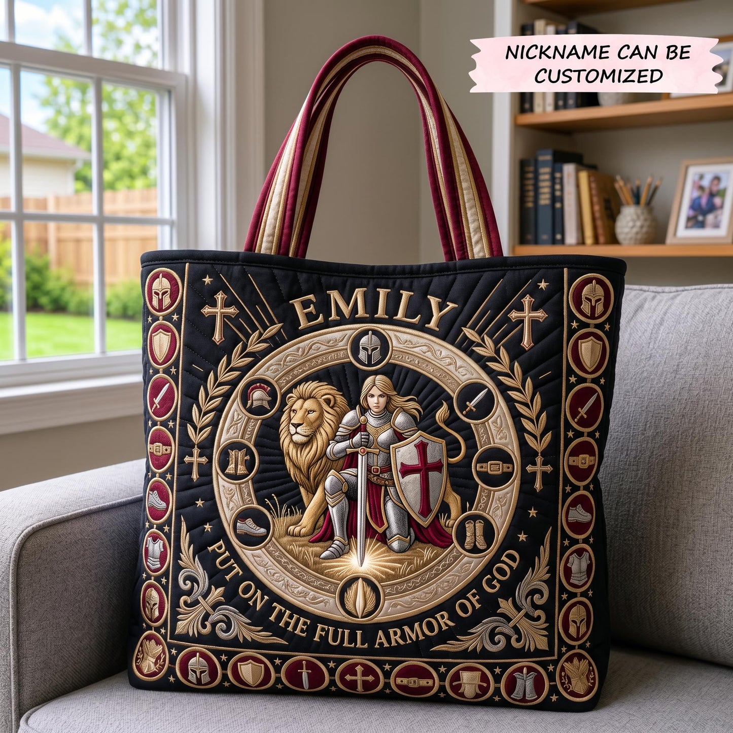 Full Armor Of God Quilted Tote Bag QTCUZ GFTOMA12675
