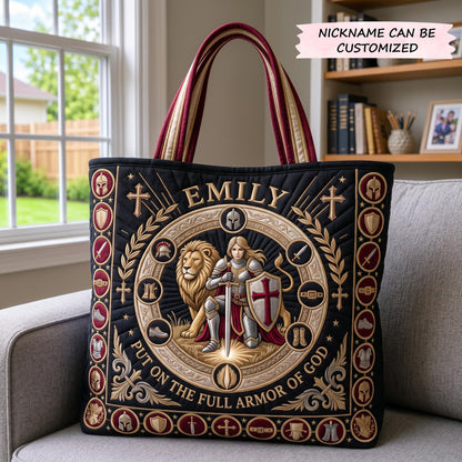 Full Armor Of God Quilted Tote Bag QTCUZ GFTOMA12675