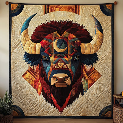 Native American Bison Quilted Blanket GFTOMA126