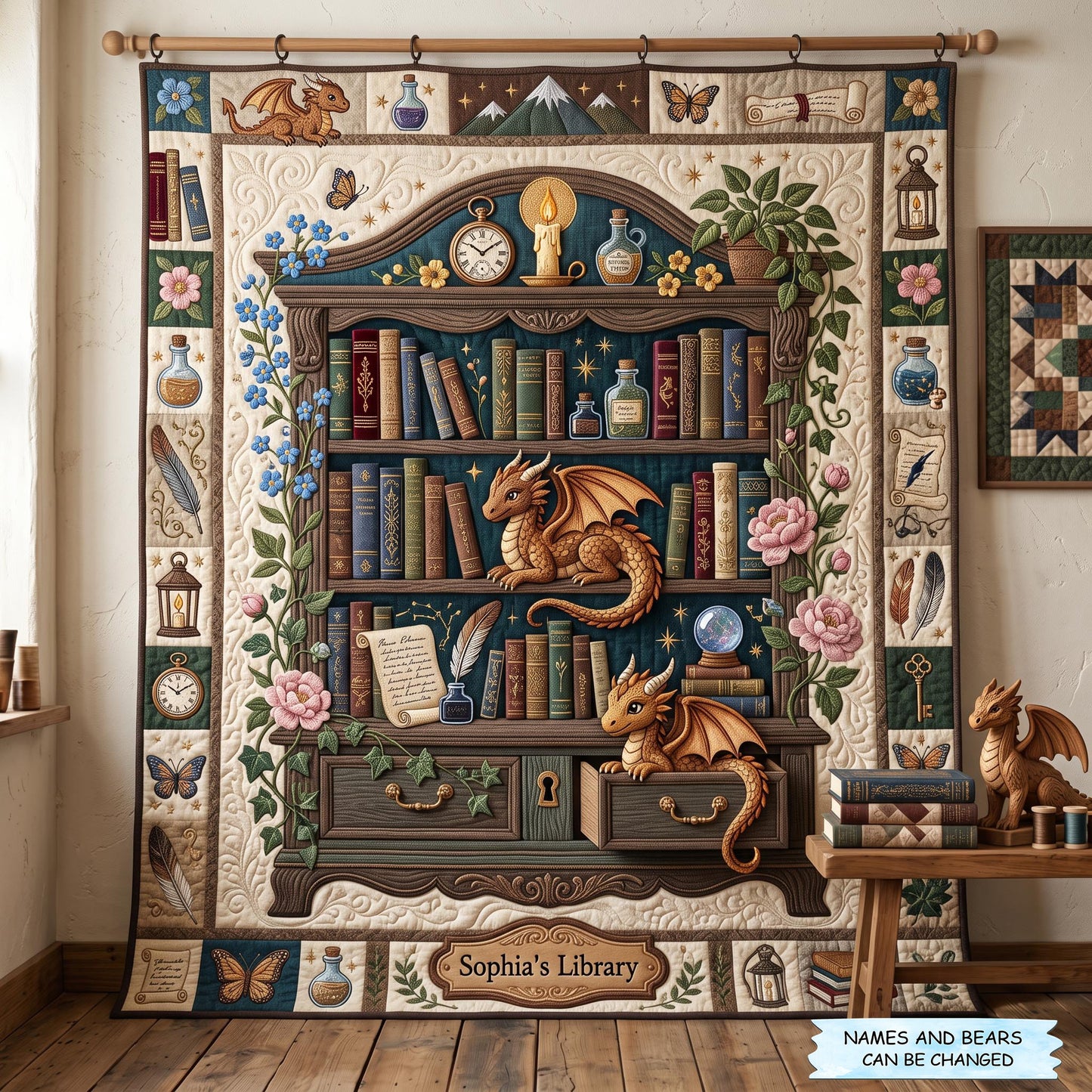 Literary Haven Quilted Blanket QTCUZ GFTOMA12718
