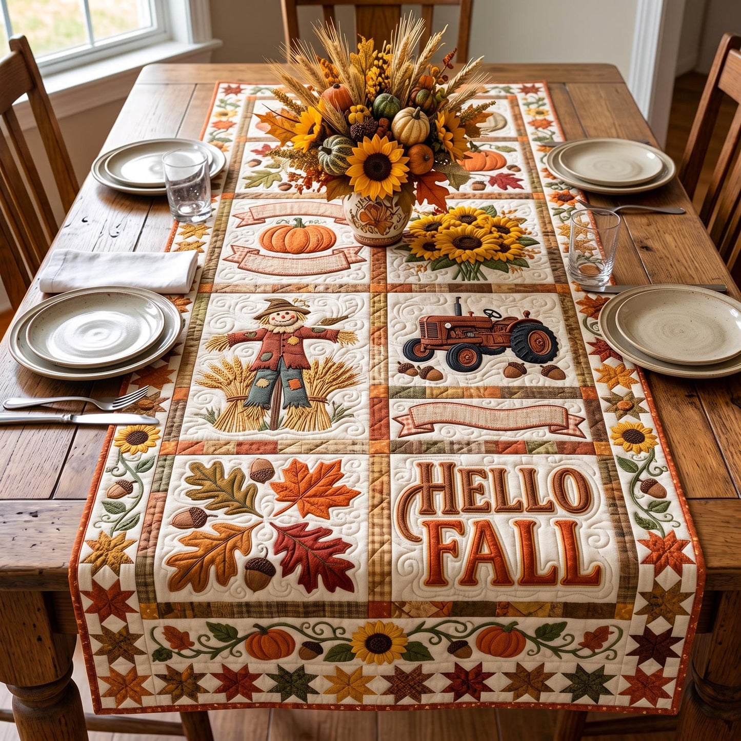Autumn Charm Quilted Table Runner GFTOMA12759