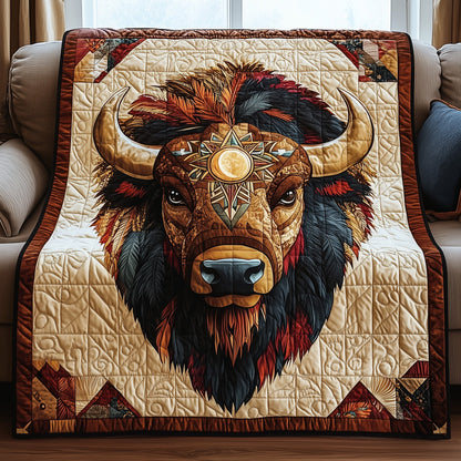 Native American Bison Quilted Blanket GFTOMA127