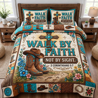 Cowboy Faith 3-Piece Quilted Bedding Set GFTOMA12820