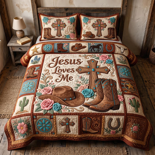 Faith Frontier 3-Piece Quilted Bedding Set GFTOMA12821