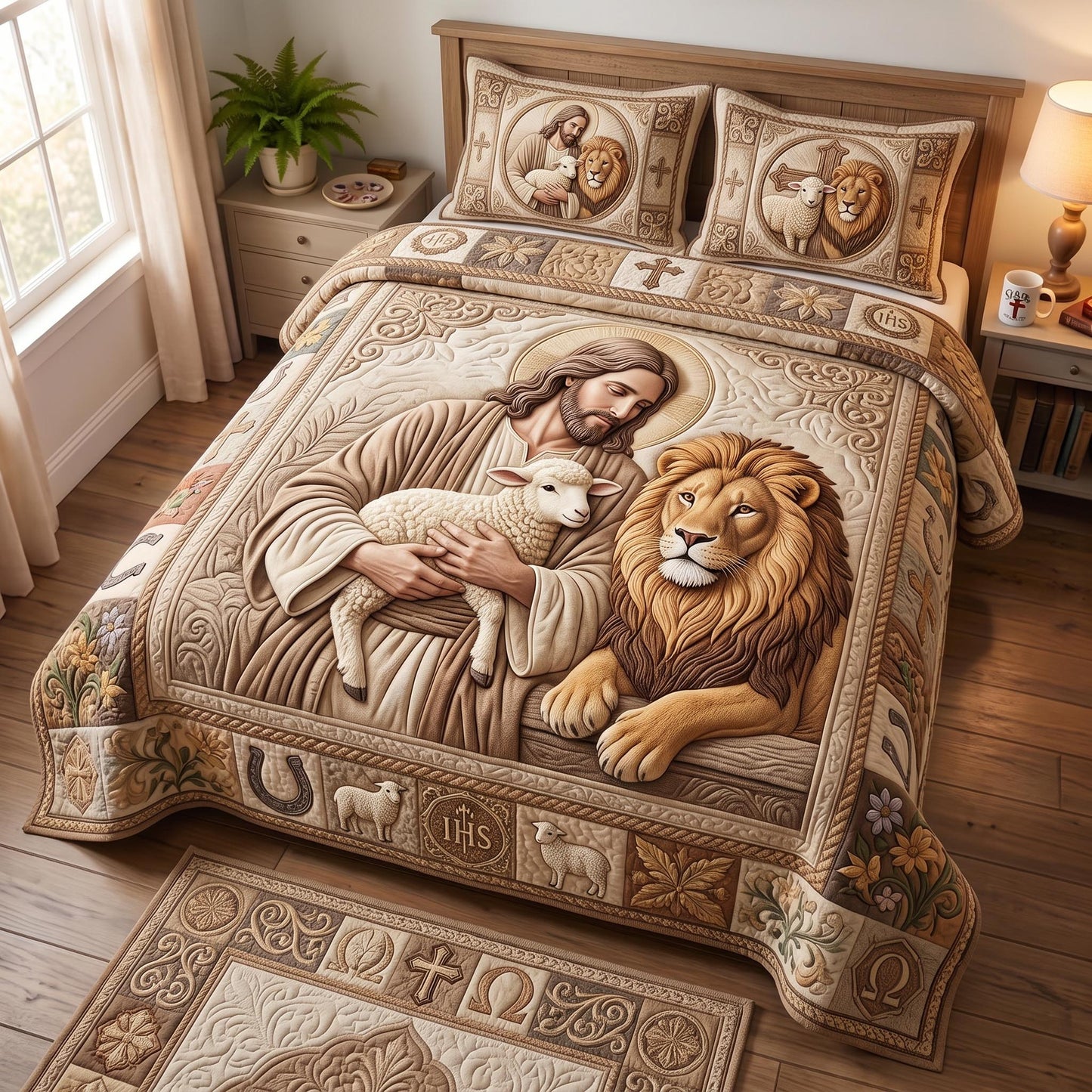 Kingdom Peace 3-Piece Quilted Bedding Set GFTOMA12829