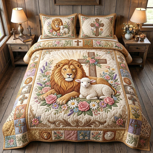 Grace Kingdom 3-Piece Quilted Bedding Set GFTOMA12830