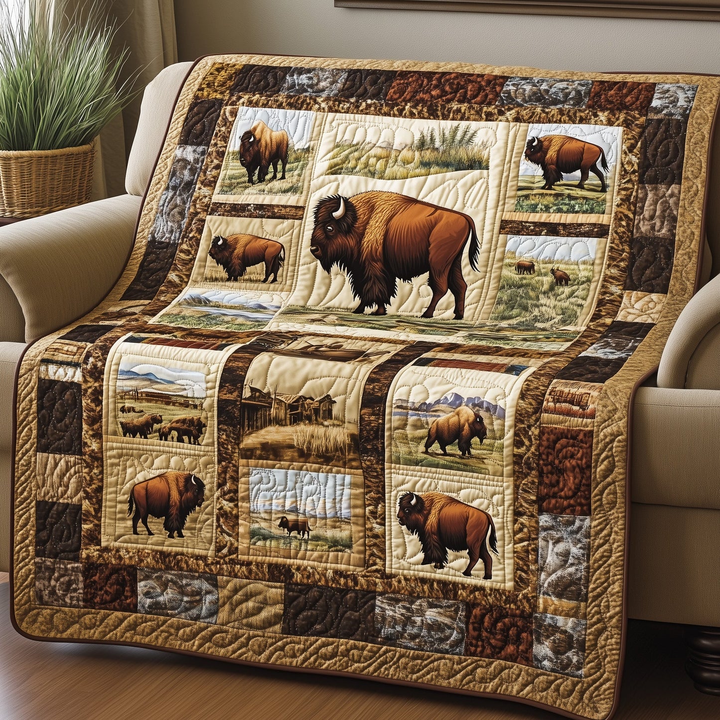 Wild Bison Quilted Blanket GFTOMA128