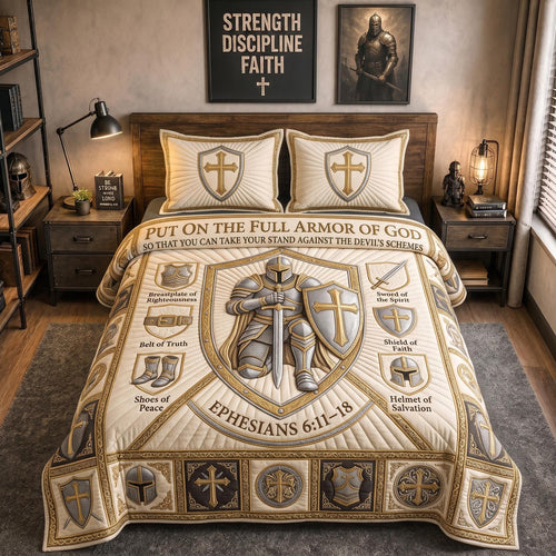 Full Armor Of God 3-Piece Quilted Bedding Set GFTOMA12911