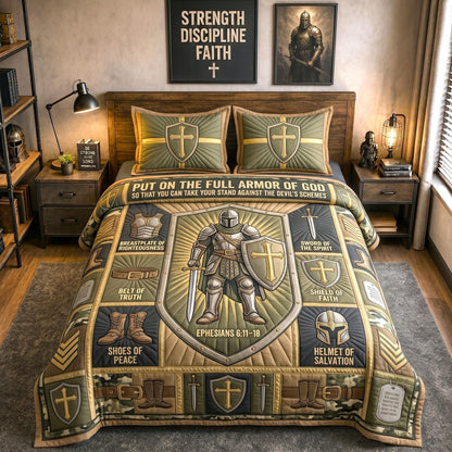 Full Armor Of God 3-Piece Quilted Bedding Set GFTOMA12912