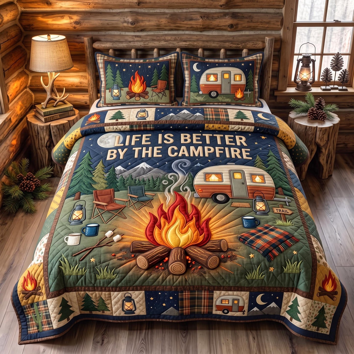 Happy Campers 3-Piece Quilted Bedding Set GFTOMA12923