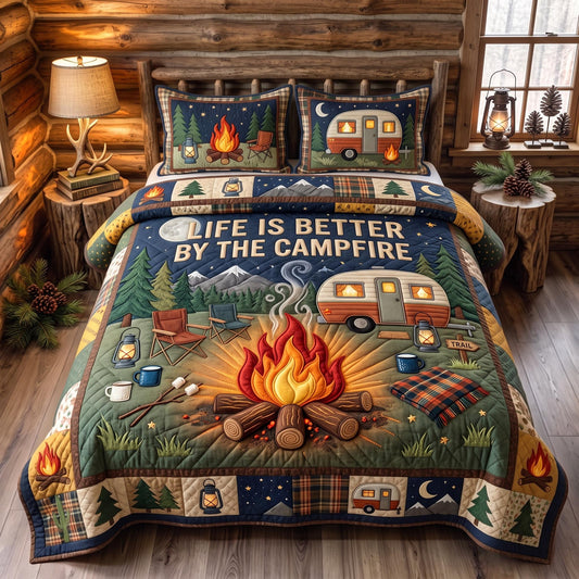 Happy Campers 3-Piece Quilted Bedding Set GFTOMA12923