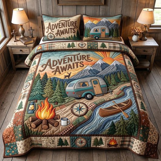 Camping Dreams 3-Piece Quilted Bedding Set GFTOMA12924