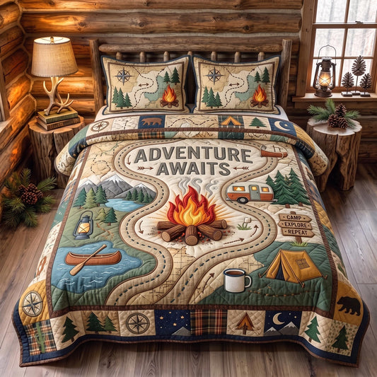 Adventure Awaits 3-Piece Quilted Bedding Set GFTOMA12926