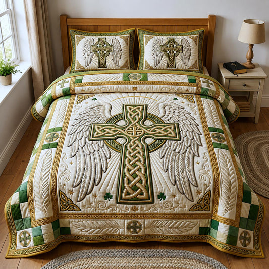 Celtic Cross 3-Piece Quilted Bedding Set GFTOMA12928