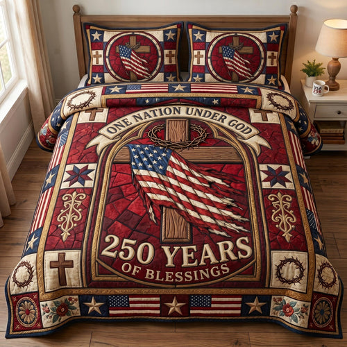 Faith Freedom 3-Piece Quilted Bedding Set GFTOMA12935