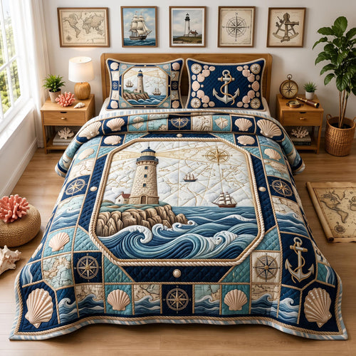 Sea Escape 3-Piece Quilted Bedding Set GFTOMA12945